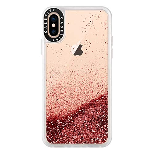 Casetify Red Glitter iPhone Xs/X Case with Red ScarletFloating Glitter ...