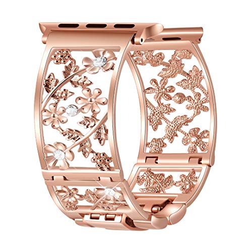Duoan Floral Band Compatible with Apple Watch Band 38mm 40mm 42mm 44mm